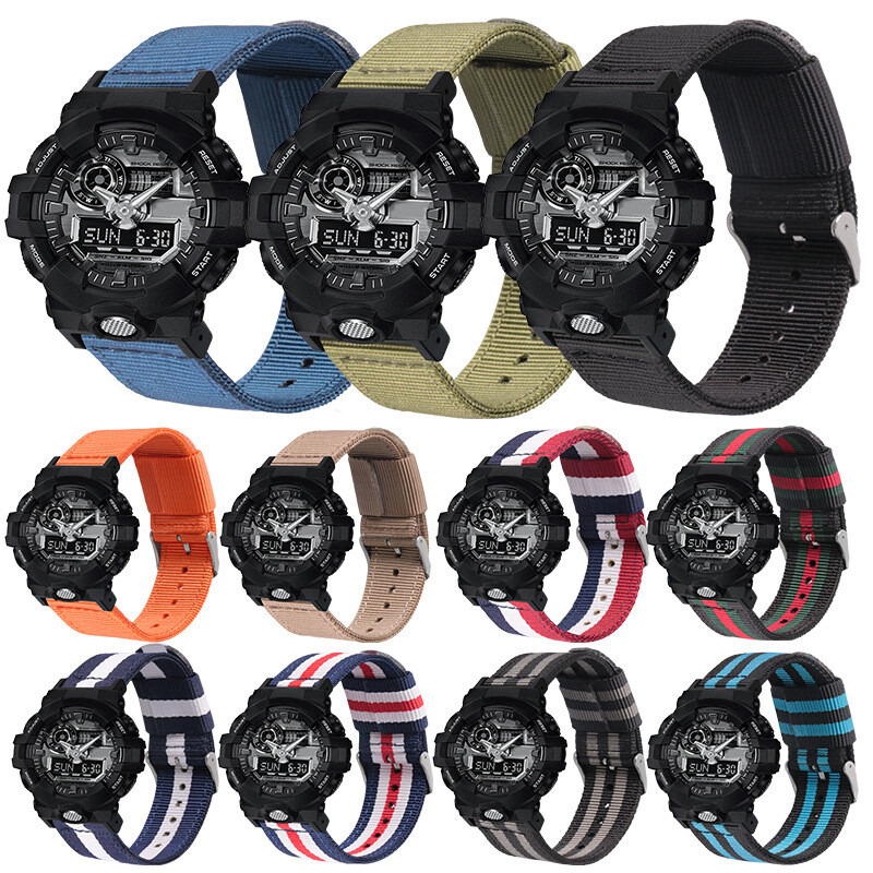 High Quality Woven Nylon Canvas Watch Strap Band for Casio G-shock  Connector16mm