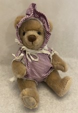 Vintage Miniature Artist Bear In Romper With Bonnet Fully Jointed 5  Tall