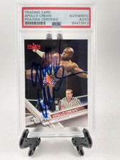 Apollo Crews Signed 2017 Topps WWE Then Now Forever Card #106 PSA DNA Slabbed