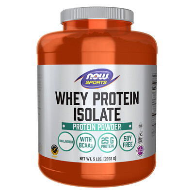 NOW FOODS Whey Protein Isolate Unflavored Powder 5 lbs.