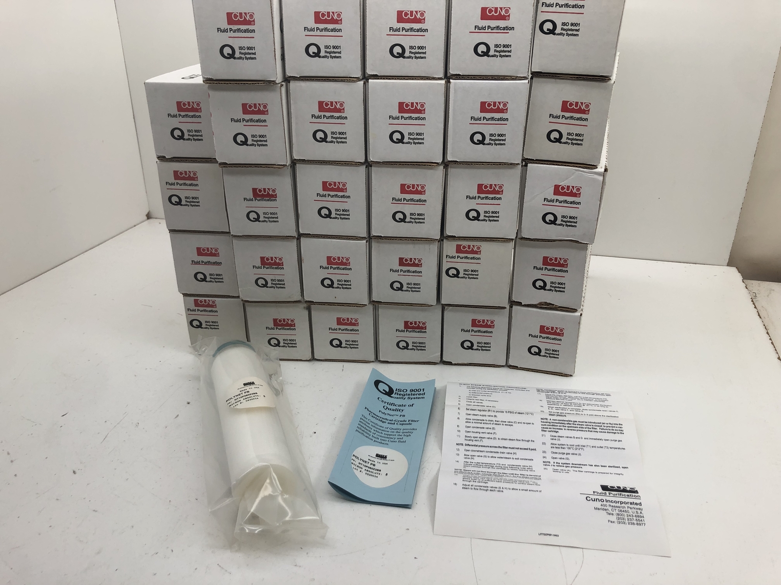 (QTY. 64) CUNO INC. NT10P050Z2BB 5 MICRON CARTRIDGE FILTER