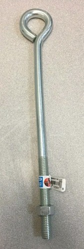 National Hardware N221-341 1/2" x 12" L Zinc-Plated Steel Eyebolt x2