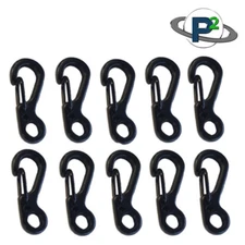 10 Pack 25mm Spring Backpack Clasp Carabiner - Black