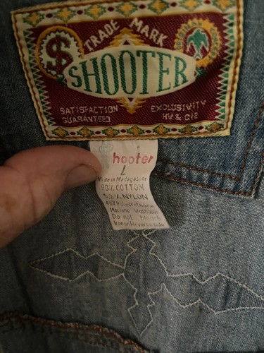 Vintage Shooter "Hooter" Denim Truckers Jacket Men’s L Fantastic Detailing - Picture 5 of 10