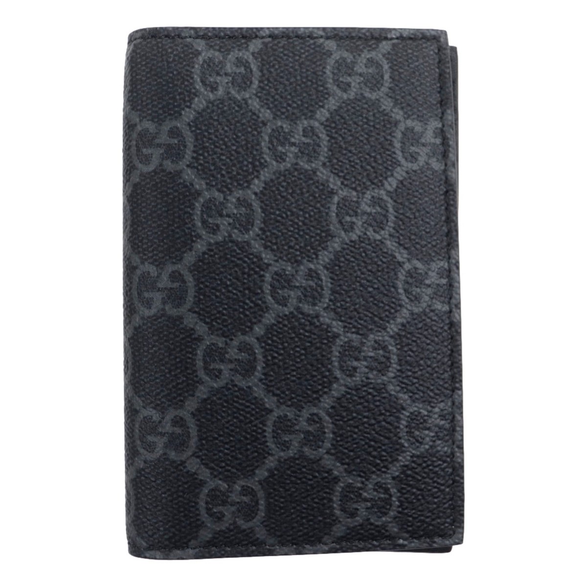 Gucci GG Emblem Canvas Black Vertical Bifold Wallet Leather New | eBay