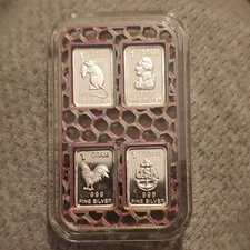  1 gram Silver Bar Holder Vintage Custom art Bar Holder 3d Printed Holds 8 Limit