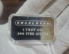 Engelhard Course Pebble Back No Serial Number RARE 1 OZ .999 Fine Silver Bar