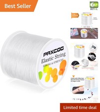 1mm High-Strength Elastic Cord - 328ft Jewelry Making String in Elegant White