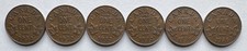 6 PIECE LOT CANADA GEORGE V CENTS (4)1932 1C & (2)1936 1C KM#28 XF & AU