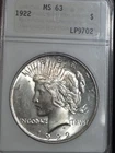 1922 $1 Peace Dollar ANA MS63 "Genie Holder" #LP9702