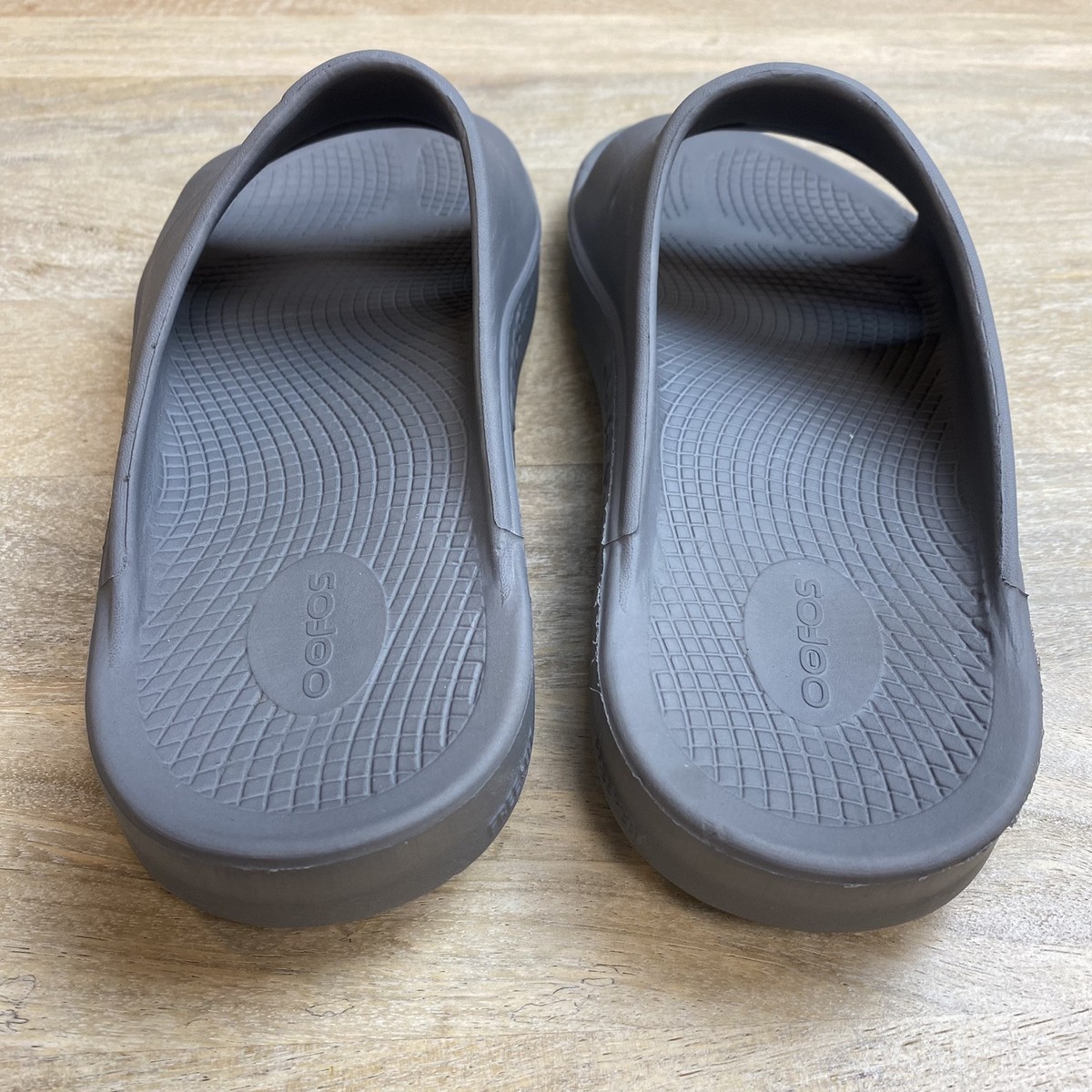 Oofos Ooahh Slide Sandals Mens 11 Gray Recovery Comfort Shoes Womens 13 Oofos OOahh Limited Unisex Recovery Slide Sandals Black  main image 4