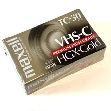 Maxwell VHS-C Video Tape TC-30 HGX-Gold Premium High Grade New Sealed Tape
