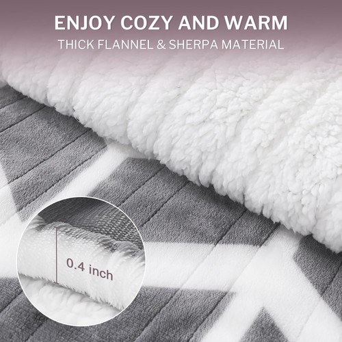 Electric Blanket Heated Throw, 50" x 60" Heated Blanket with 5 Heat Levels & ... - Picture 4 of 8
