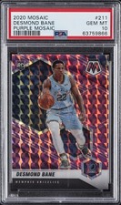 2020 PANINI MOSAIC PURPLE MOSAIC #211 DESMOND BANE ROOKIE RC 30/49 PSA 10