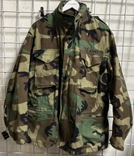 US ARMY M65 BDU Cold Weather Woodland Field Jacket/Coat Large Regular New