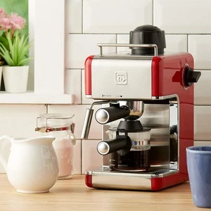 Bene Casa 3.5 Bar Espresso Cappuccino Latte Machine Maker with Frother, Red