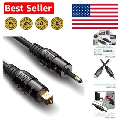 Superior 6ft Optical Cable - 24K Gold Plated Toslink to Mini Toslink Connection