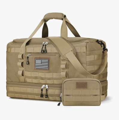 #ad Brown Travel Duffle Gym Bag Carry On w Shoe Compartment amp; Wet Pocket $36.80
