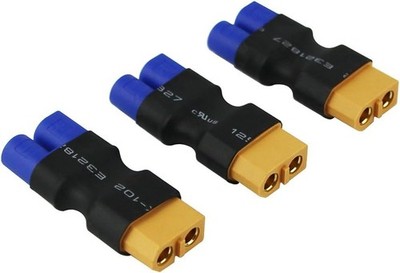 3pcs Male EC3 Losi to Female XT 60 Connector Adapter XT60 LiPO Battery Pack of