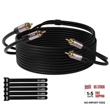 RCA Cable 8 FT, 2RCA Male to 2RCA Male Stereo Audio Cables, Dual 8 Feet