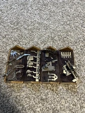 Antique Singer Sewing 1889 Refinished Oak Puzzle Box + Most Attachments