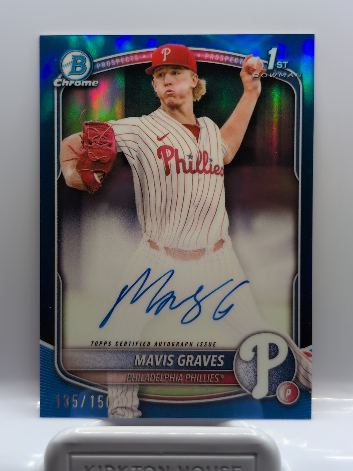 MAVIS GRAVES 2025 Bowman Chrome 1st Blue Refractor RC Autograph Auto #135/150