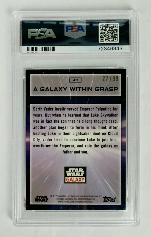 2022 Topps Star Wars Galaxy A Galaxy Within Grasp WAVE REFRACTOR /99 PSA 10 - Image 2 of 2