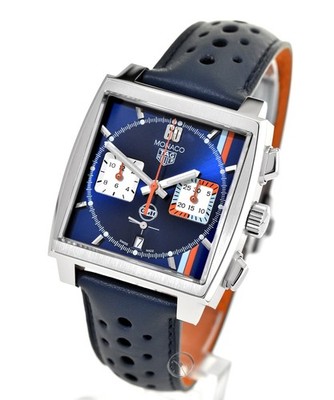 TAG Heuer Monaco Gulf Chronograph Auto Blue TH20-00 Men's Watch CBL2115.FC6494