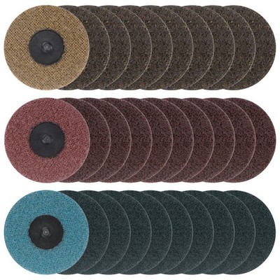 30pcs 3'' 80/120/320 Grit Quick Change R-Type Sanding Discs Non-Woven Green