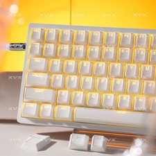 XVX Prism Shine Through PBT Keycap Set 142-Key Cherry Profile White Doubleshot