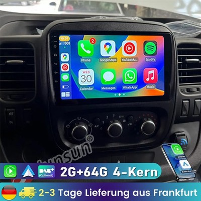 2G+64G Android14 For Opel Vivaro B Renault Trafic Autoradio CarPlay GPS Navi RDS
