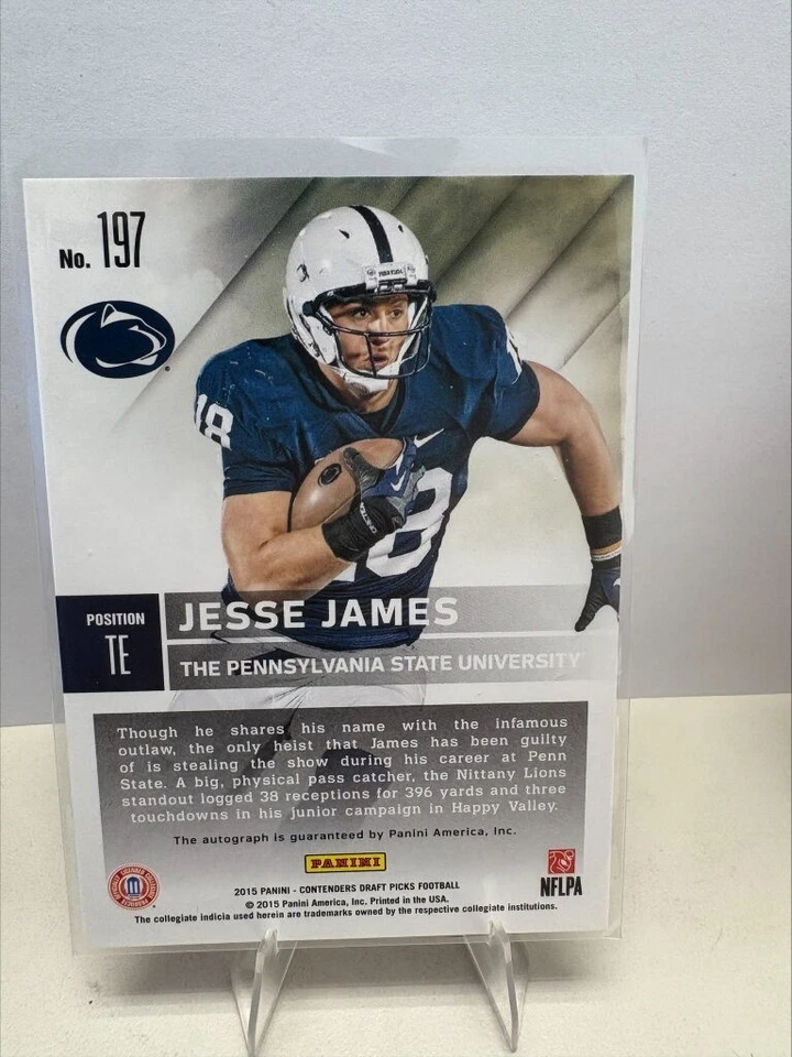 2015 Panini Contenders Draft Picks - Autographs Jesse James #197 (AU, RC) - Image 2 of 2