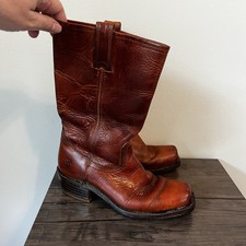 Vtg Frye Campus Calvary Women's Brown Boots, Sq. Toe, Size 8.5 M, Made in USA