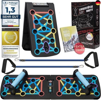 Body & Mind  Push-Up Liegestütz-Brett; Faltbares Multifunktions Elite Rack Fitne