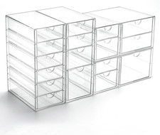 Acrylic Drawer Organizer with 17 Drawers, Craft Office Desk Makeup Organizers Ac