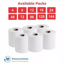 White Centrefeed Rolls 2ply Embossed Hand Tissue Paper Kitchen Wipes Towels Bulk