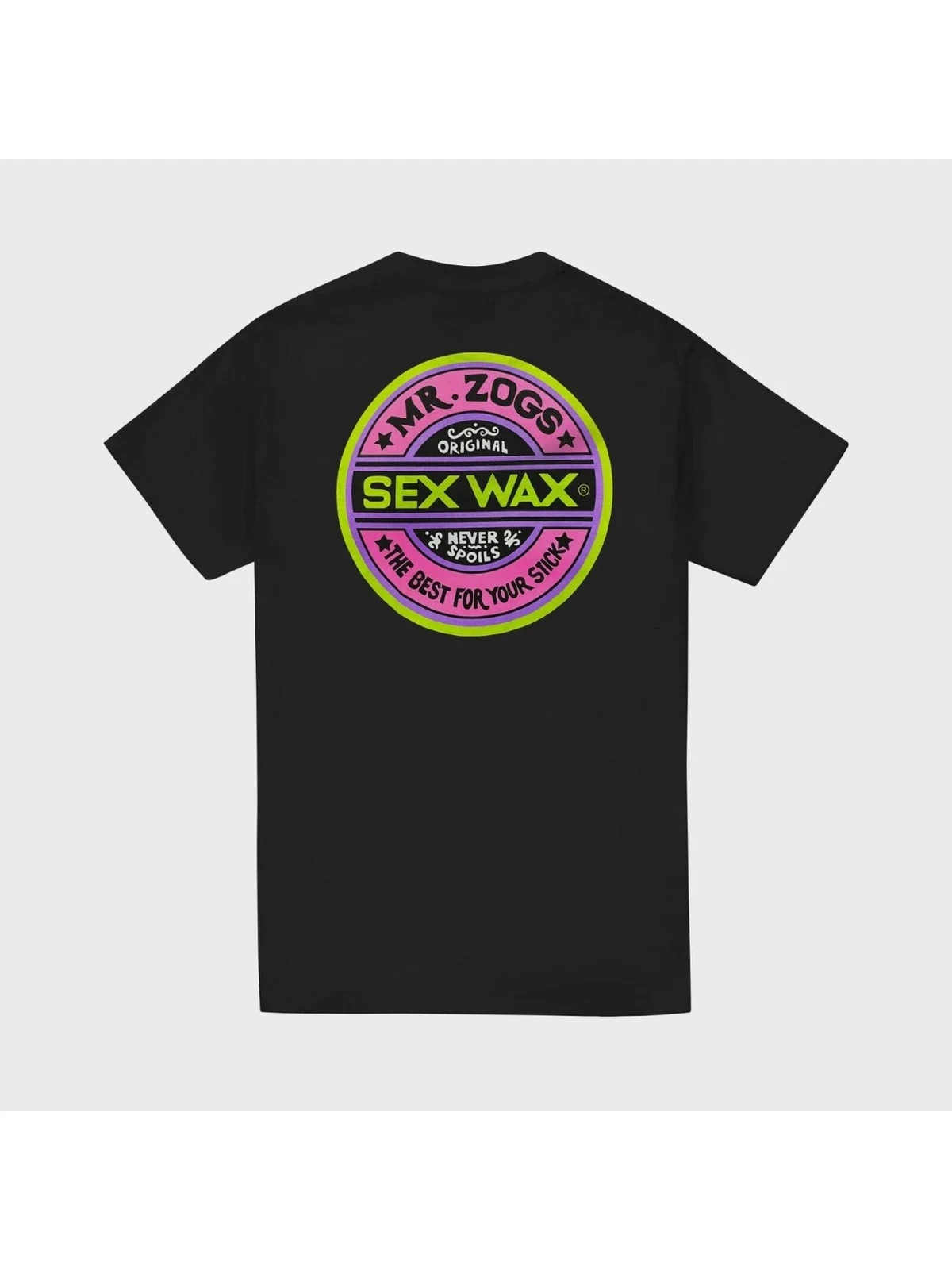 SEX WAX - Mens Fluoro T-Shirt - Black - Casual Short Sleeve Tee