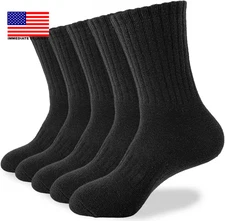 Thermal Socks for Men 5 Pairs Winter Thick Cozy Cushion Boot Socks for Cold Weat
