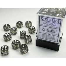 Image of Chessex - Translucent 12mm D6 Dice Block - Smoke with White