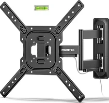 monTEK Full Motion TV Wall Mount for 23–65 Inch Flat & Curved TVs and Black 