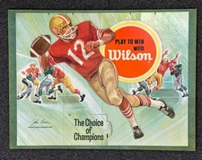 1960’s John Brodie 49ers 17x22 Wilson Sporting Goods Die-Cut Advertising Sign