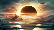Landscape fantasy art sky sunlight planet Custom Gaming Mat Desk