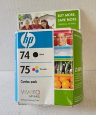 Genuine HP 74 Black 75 Tri-Color Combo-Pack Sealed 2010 FREE SHIPPING 