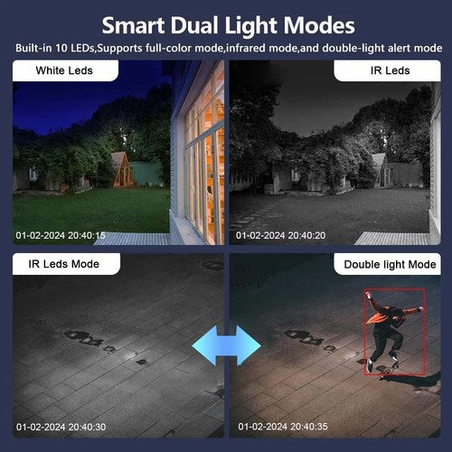 Telecamera Wifi 4K 8MP PTZ Sicurezza Casa Esterno Auto Tracking HD CCTV Sorveglianza - Foto 14 di 24