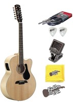 Alvarez Aj80ce12 Jumbo 12 String Solid Top A/e Guitar W/clip-on Tuner + More on sale Alvarez Aj80ce12 Jumbo 12 String Solid Top A/e Guitar W/clip-on Tuner + More on sale