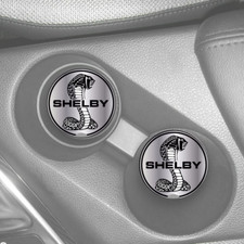 SHELBY MUSTANG SNAKE LOGO CUSTOM RUBBER CAR COASTERS SET (2) 