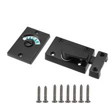 Black Bathroom Door Lock Indicator Vacant Engaged Aluminum Bolt Latch Screws