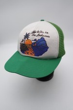 Vintage Bahamas Snapback Trucker Hat Baseball Cap Green Mesh Foam It's Better