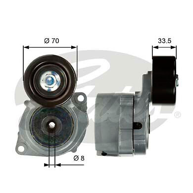 Gates T39102 Belt Tensioner, V-Ribbed Belt For Honda-image