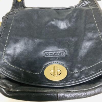 COACH 11132 Leather Shoulder Bag Black Authentic From Japan | eBay